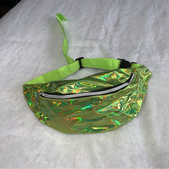 New Unisex Neon Holographic Adjustable Waist Sling Bag Fanny Pack (color choice) - Picture 6 of 12